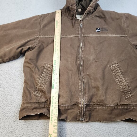 Vtg Workwear Canvas Hooded Jacket Mens Extra Large Duck Quilted Heavy Contractor - Picture 5 of 13